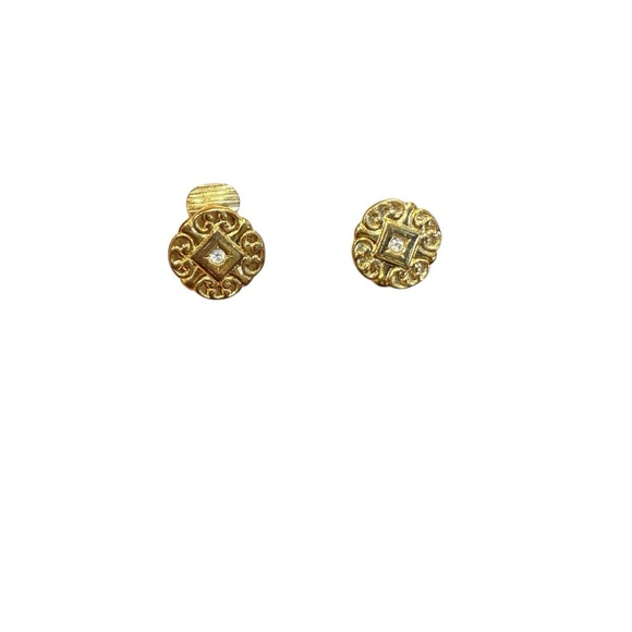Avon Gold-Tone “Sparkle” clip Earrings NIB 1988 - Picture 1 of 5